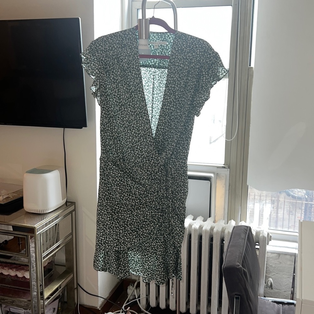 Veronica Beard green flower mini dress